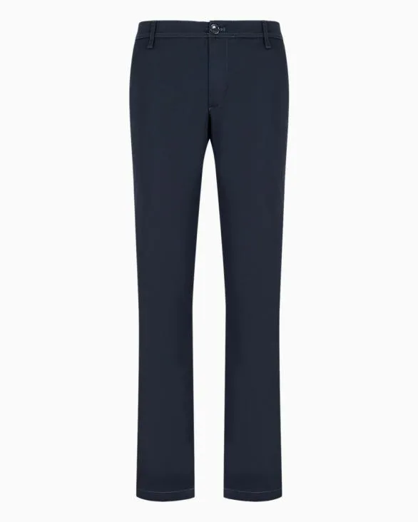 Regular Fit Gabardine Trousers Blue Men Armani Trousers And Shorts