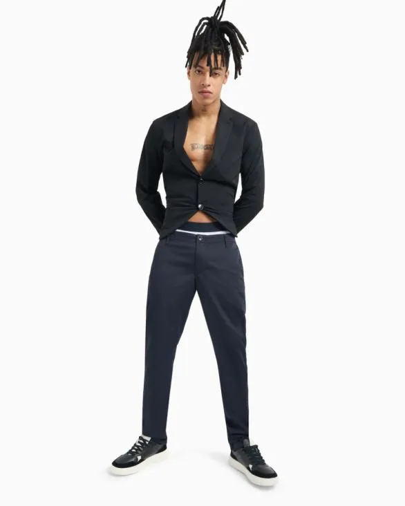 Regular Fit Gabardine Trousers Blue Men Armani Trousers And Shorts Regular Fit Gabardine Trousers Blue Men Armani Trousers And Shorts