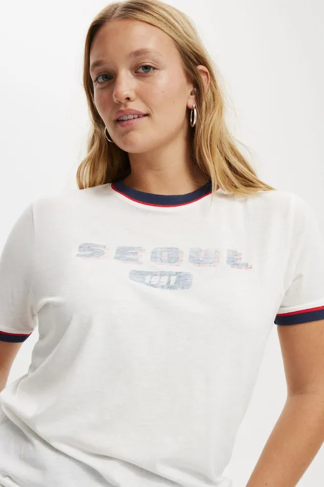 Regular Fit Graphic Tee Seoul 1988vintage White Women Cotton On Tops Regular Fit Graphic Tee Seoul 1988vintage White Women Cotton On Tops