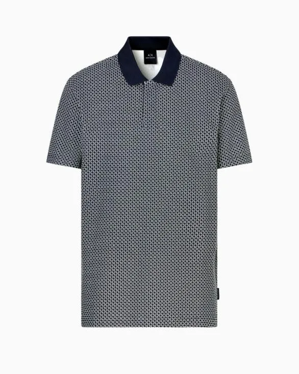 Regular Fit Polo Shirt In Stretch Jersey Blue Men Armani Polo Shirts