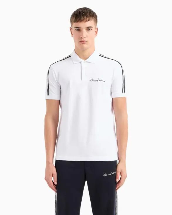 Regular Fit Polo Shirt With Signature Logo White Men Armani Polo Shirts Regular Fit Polo Shirt With Signature Logo White Men Armani Polo Shirts