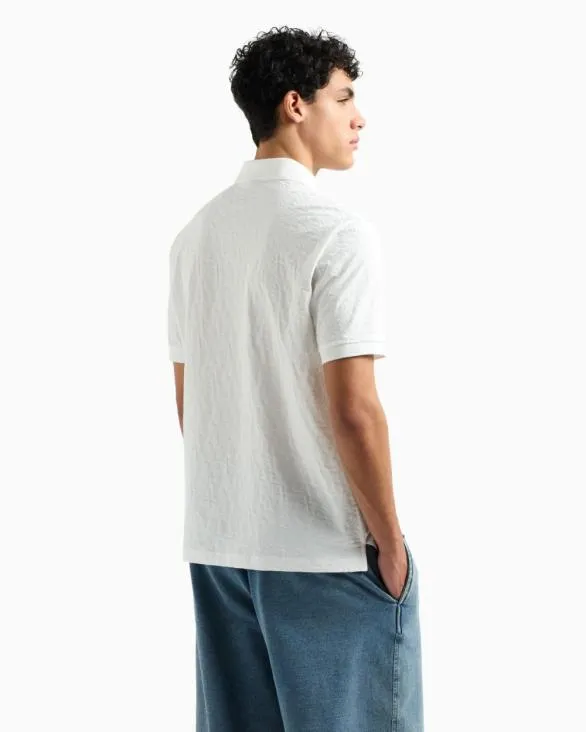 Regular Fit Polo Shirt With Toneontone Allover Logo White Men Armani Polo Shirts Regular Fit Polo Shirt With Toneontone Allover Logo White Men Armani Polo Shirts