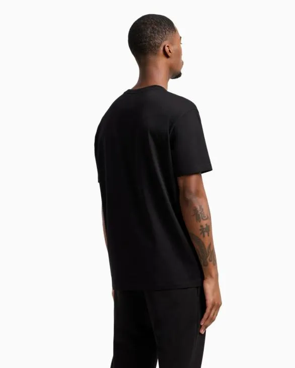 Regular Fit Tshirt With Golden Rhinestones Black Men Armani TShirts Regular Fit Tshirt With Golden Rhinestones Black Men Armani TShirts