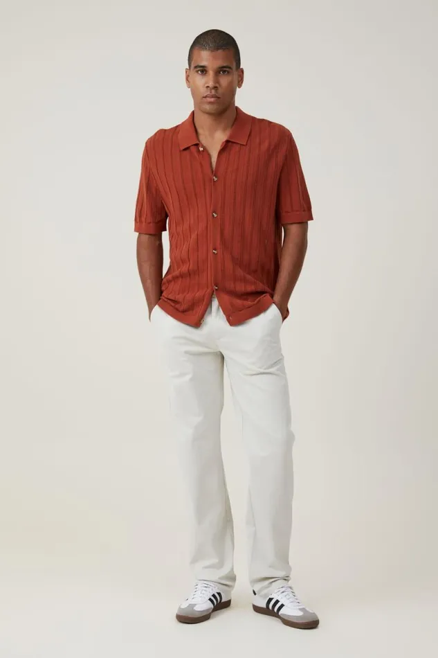 Regular Straight Chino Washed Stone Men Cotton On Pants