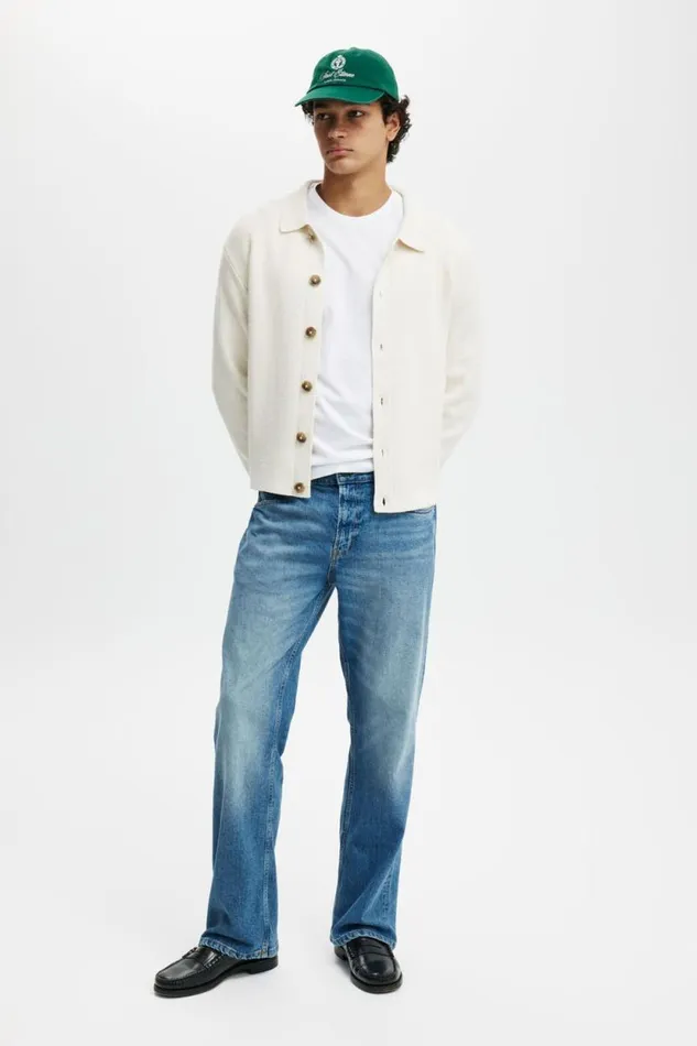 Relaxed Boot Cut Jean Supernova Blue Men Cotton On Pants