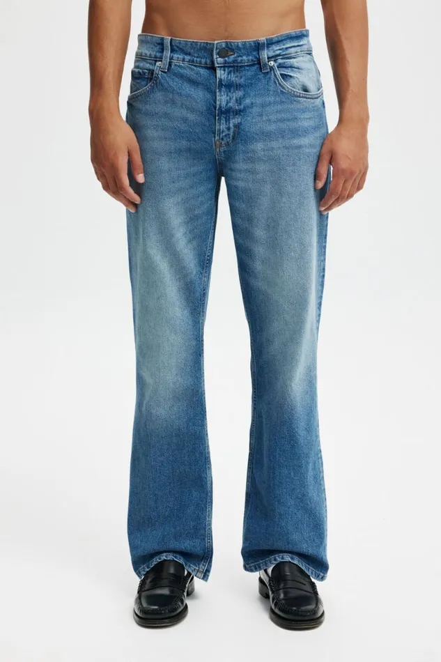 Relaxed Boot Cut Jean Supernova Blue Men Cotton On Pants