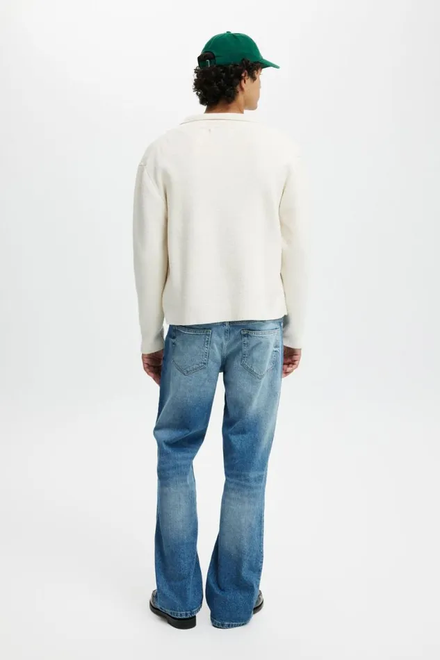 Relaxed Boot Cut Jean Supernova Blue Men Cotton On Pants