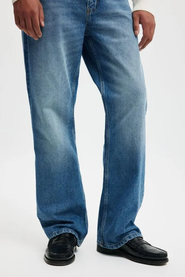 Relaxed Boot Cut Jean Supernova Blue Men Cotton On Pants