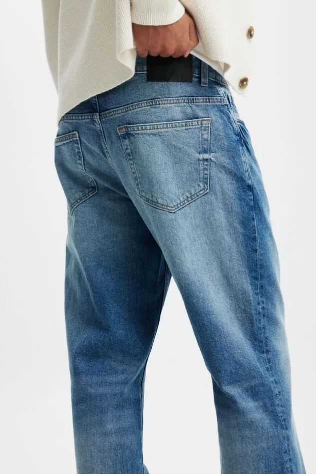 Relaxed Boot Cut Jean Supernova Blue Men Cotton On Pants