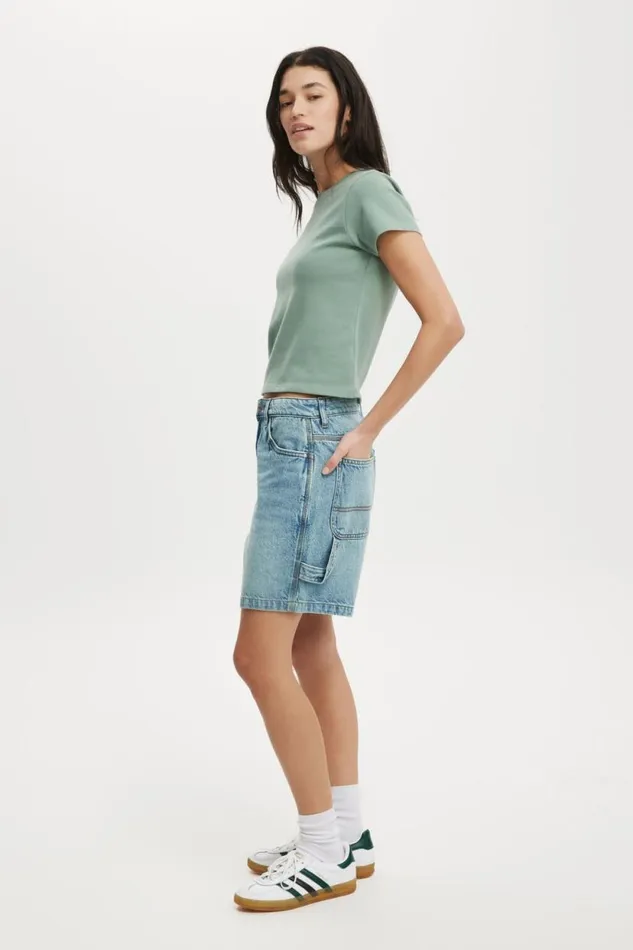 Relaxed Denim Short Lake Bluecarpenter Women Cotton On Shorts