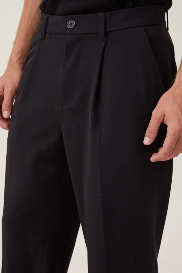 Relaxed Pleated Pant Black Men Cotton On Pants Relaxed Pleated Pant Black Men Cotton On Pants