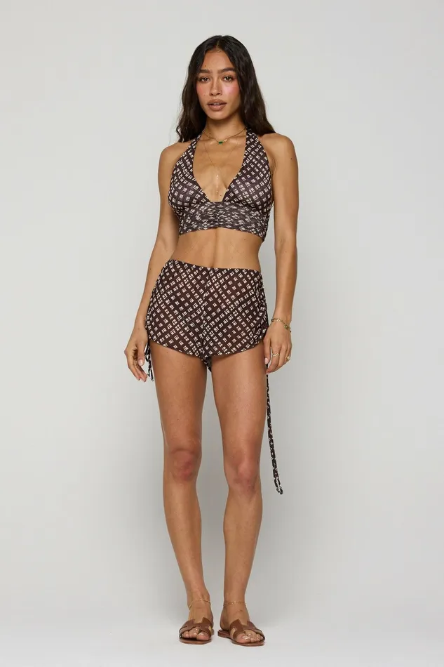 RESA Dixie Mesh Short In Mocha Women Matching Sets