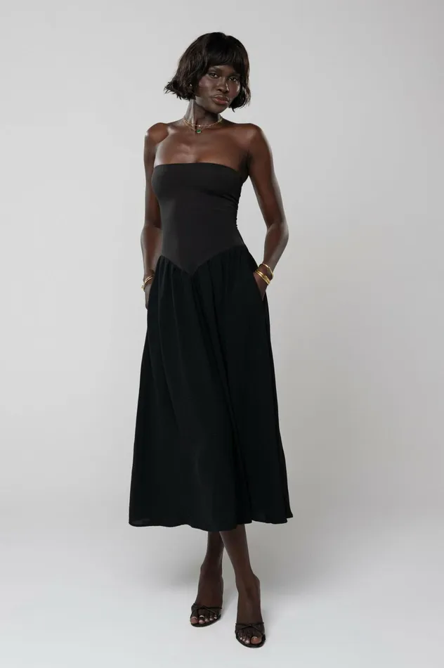 RESA Mackenzie Dress In Black Women Midi Dress
