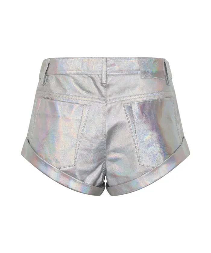 REVENGE METALLIC LEATHER BANDIT SHORTS Women One Teaspoon Bottoms REVENGE METALLIC LEATHER BANDIT SHORTS Women One Teaspoon Bottoms