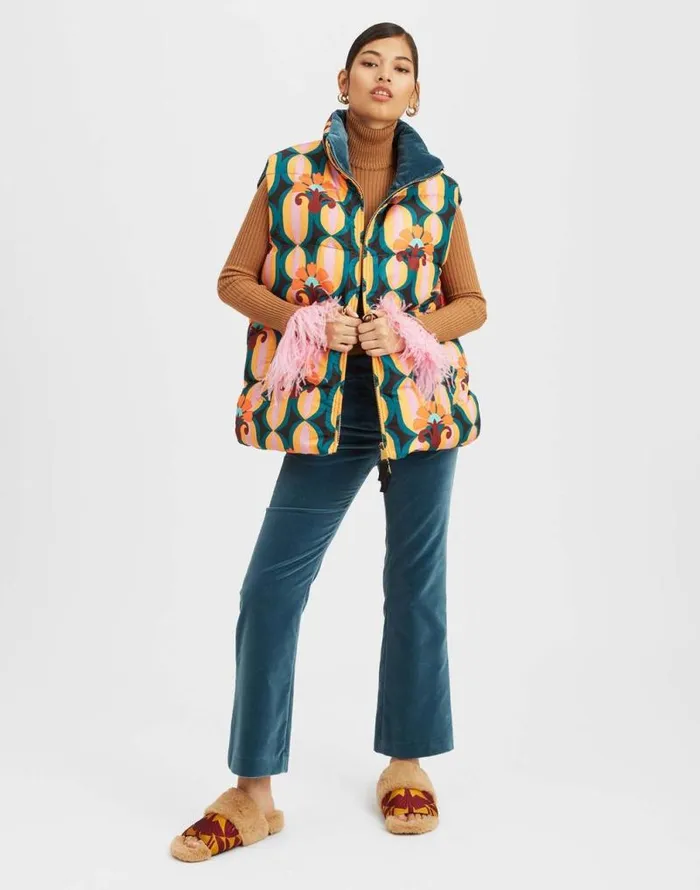 Reversible Puffer Vest Arcturus Blue Petrol Women La Double J Outerwear