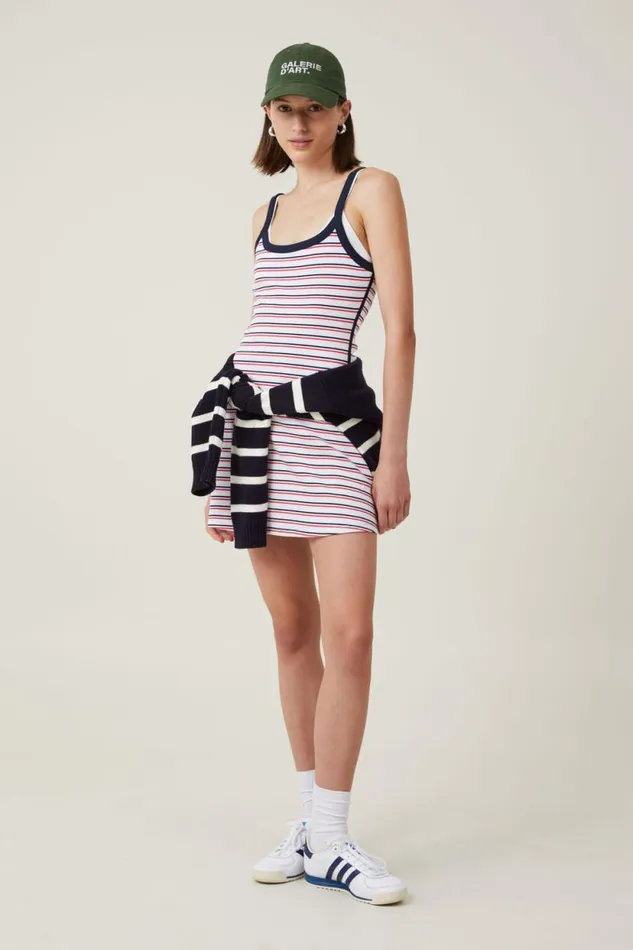 Rib Contrast Cami Mini Dress Dee Stripe Nautical Women Cotton On Dresses