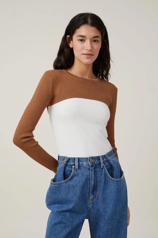Rib Pullover Shrug Pinecone Women Cotton On Tops
