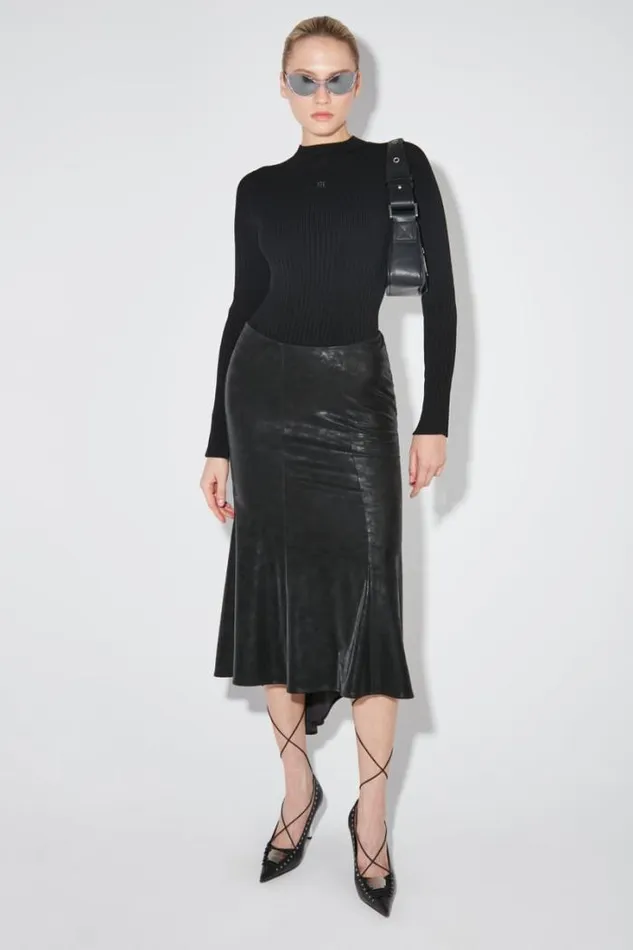 Ribbed Longsleeve Mockneck Black Women MISBHV Knitwear