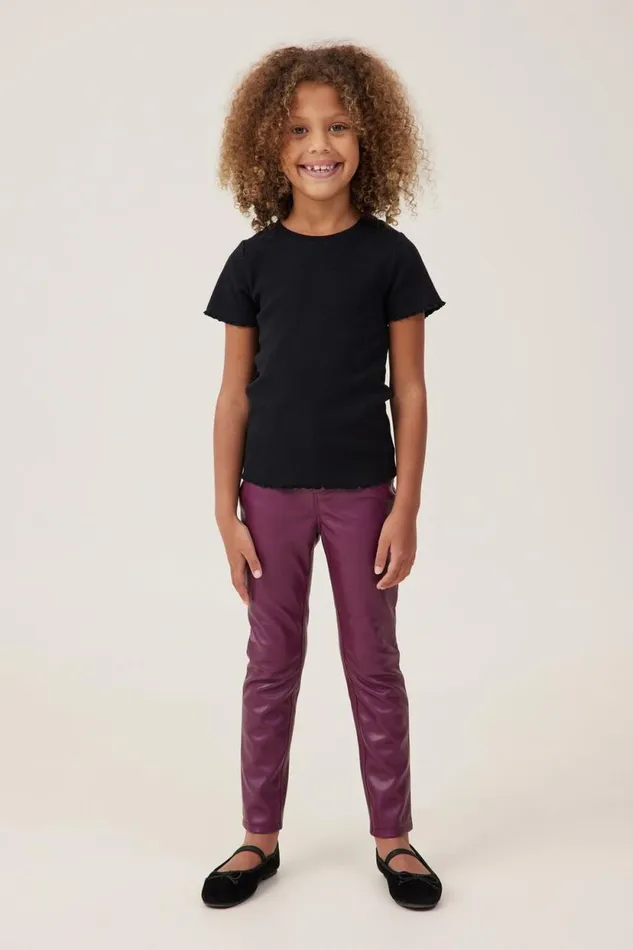 Robbey Vegan Leather Pant Crushed Berry Girls Cotton On Leggings Pants and Jeans Robbey Vegan Leather Pant Crushed Berry Girls Cotton On Leggings Pants and Jeans