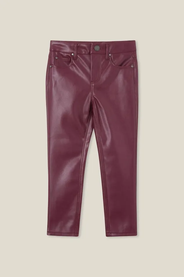 Robbey Vegan Leather Pant Crushed Berry Girls Cotton On Leggings Pants and Jeans Robbey Vegan Leather Pant Crushed Berry Girls Cotton On Leggings Pants and Jeans