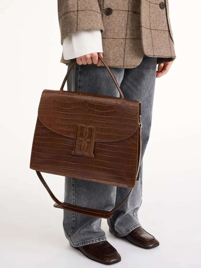 Ronlas Leather Shoulder Bag Bison Women By Malene Birger Bags