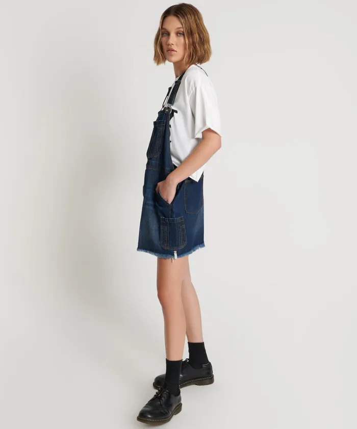 ROYAL BLUE MINI STANTON ST DRESS Women One Teaspoon Denim Dresses ROYAL BLUE MINI STANTON ST DRESS Women One Teaspoon Denim Dresses