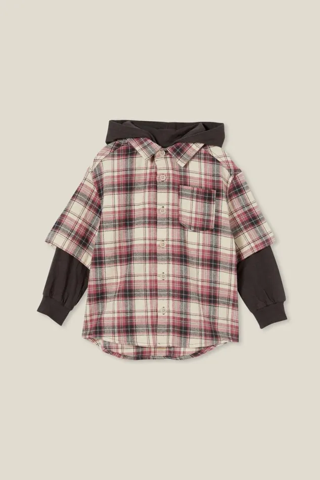 Rugged Long Sleeve Layered Shirt Rainy Dayplaid Boys Cotton On Shirts