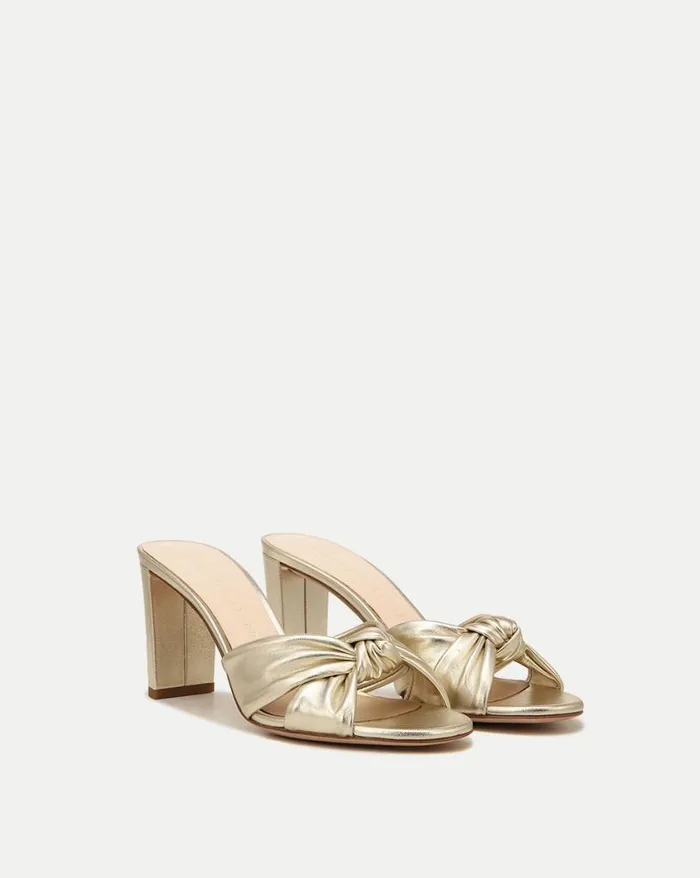 Sandals Shop Veronica Beard Ganita KnotFront Sandal Silver