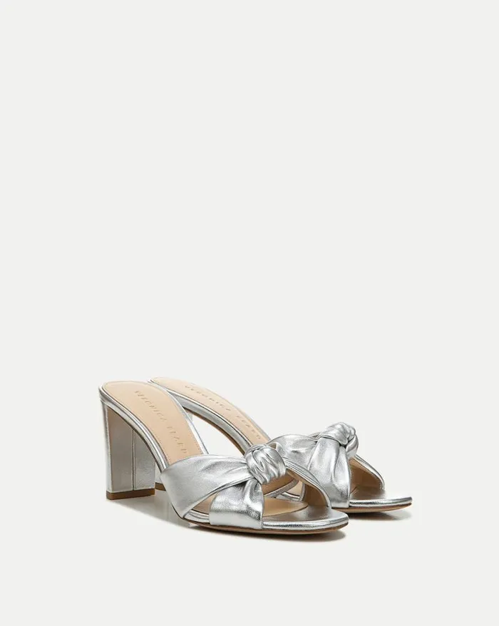 Sandals Shop Veronica Beard Ganita KnotFront Sandal Silver