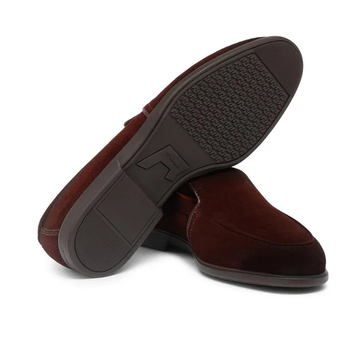Santoni Burgundy Suede Loafer Men Loafers