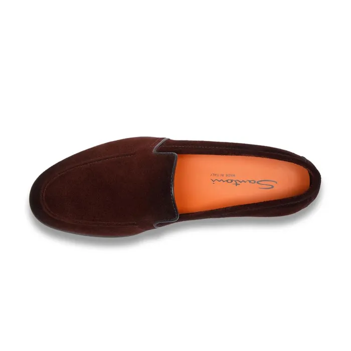Santoni Burgundy Suede Loafer Men Loafers