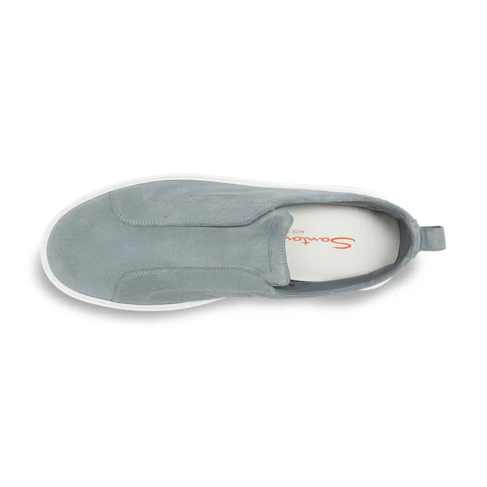Santoni Light Blue Suede SlipOn Sneaker Men Sneakers