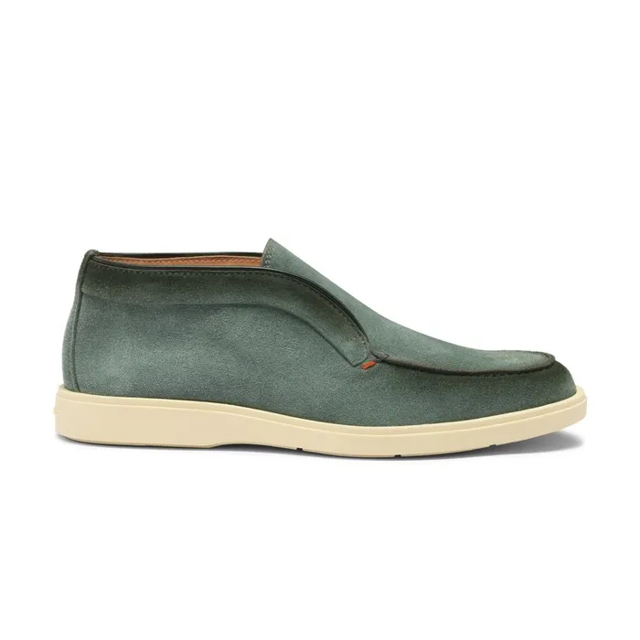Santoni Petrol Green Suede Desert Boot Men Boots