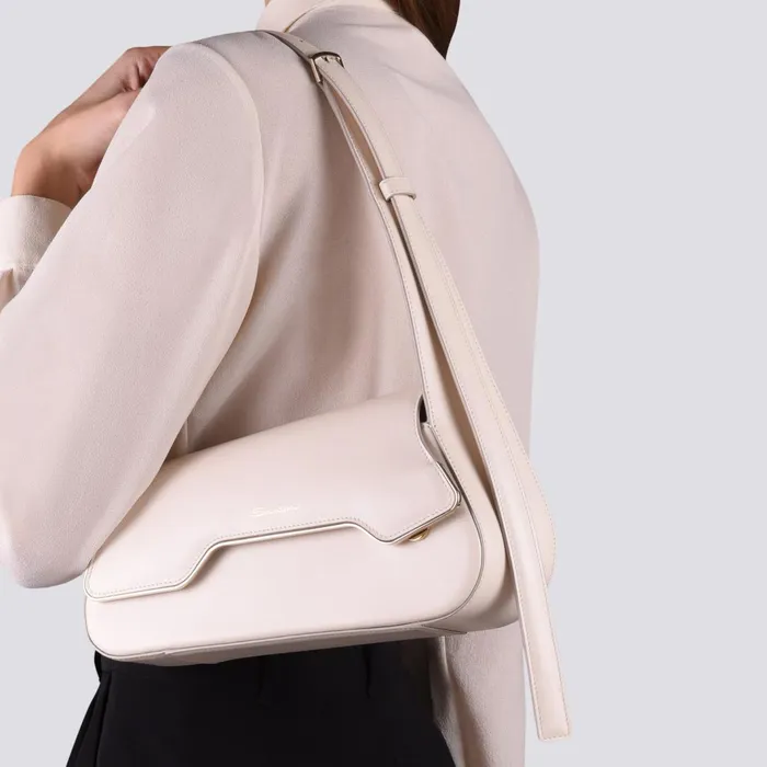 Santoni White Leather Thepluto Bag Women Bags