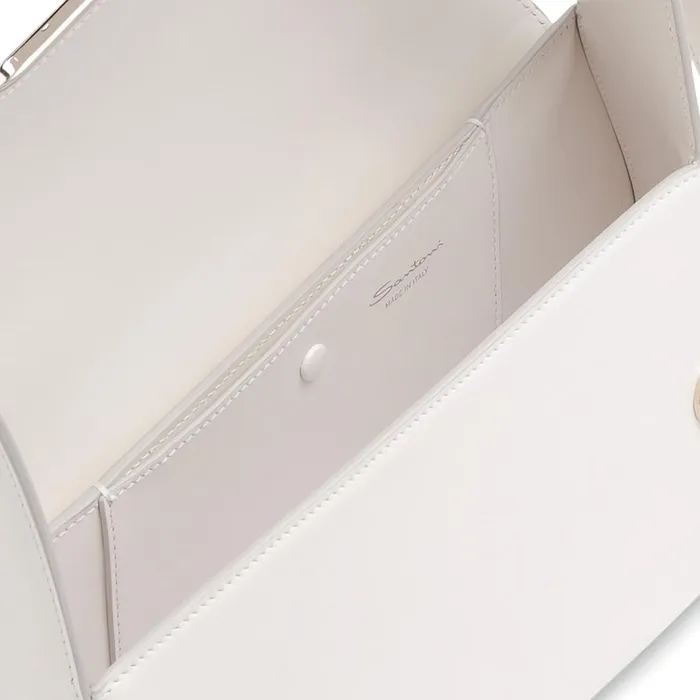 Santoni White Leather Thepluto Bag Women Bags