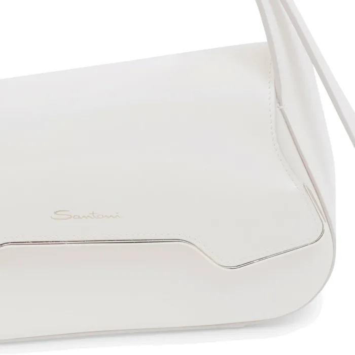 Santoni White Leather Thepluto Bag Women Bags