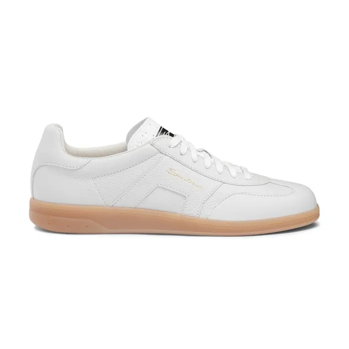 Santoni White Tumbled Leather Dbs Oly Sneaker Men Sneakers