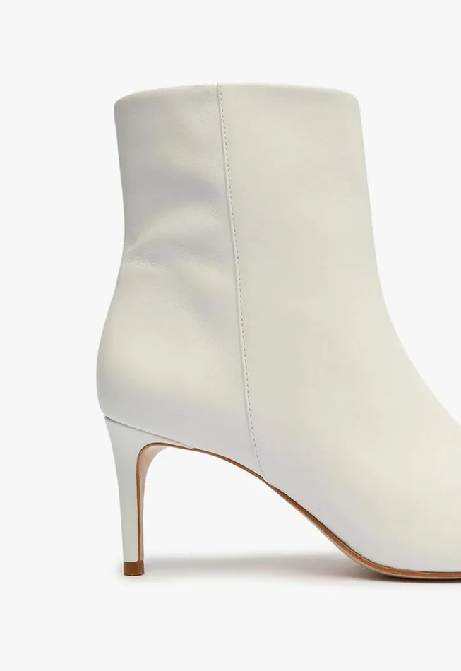 Schutz Shoes Booties Magali Mid Leather Bootie White 8211 Women