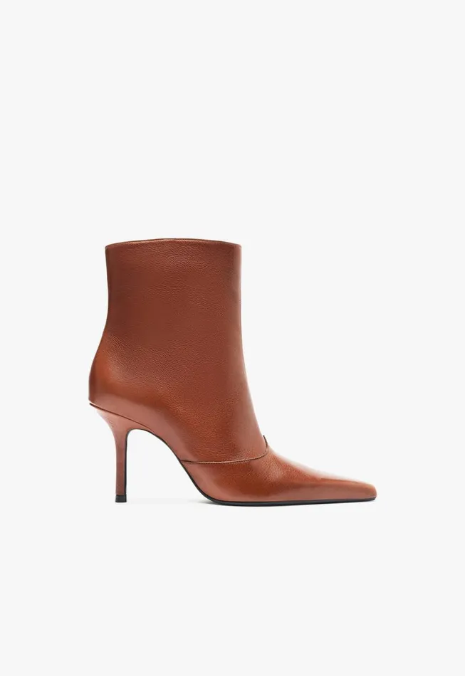 Schutz Shoes Booties Raffaela Stiletto Bootie Brown 8211 Women