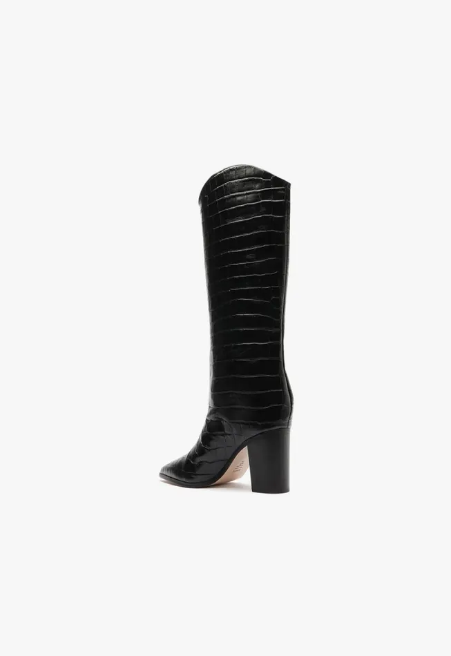 Schutz Shoes Boots Maryana Block Wide Crocodile Boot Black 8211 Women Schutz Shoes Boots Maryana Block Wide Crocodile Boot Black 8211 Women