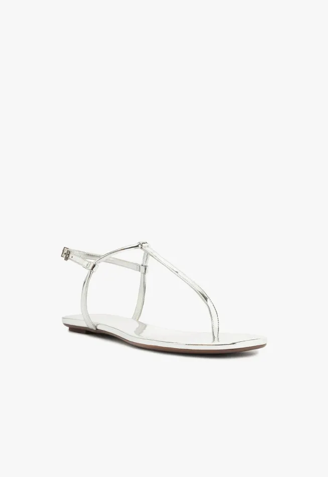 Schutz Shoes Flats Elsha Flat Sandal Silver 8211 Women