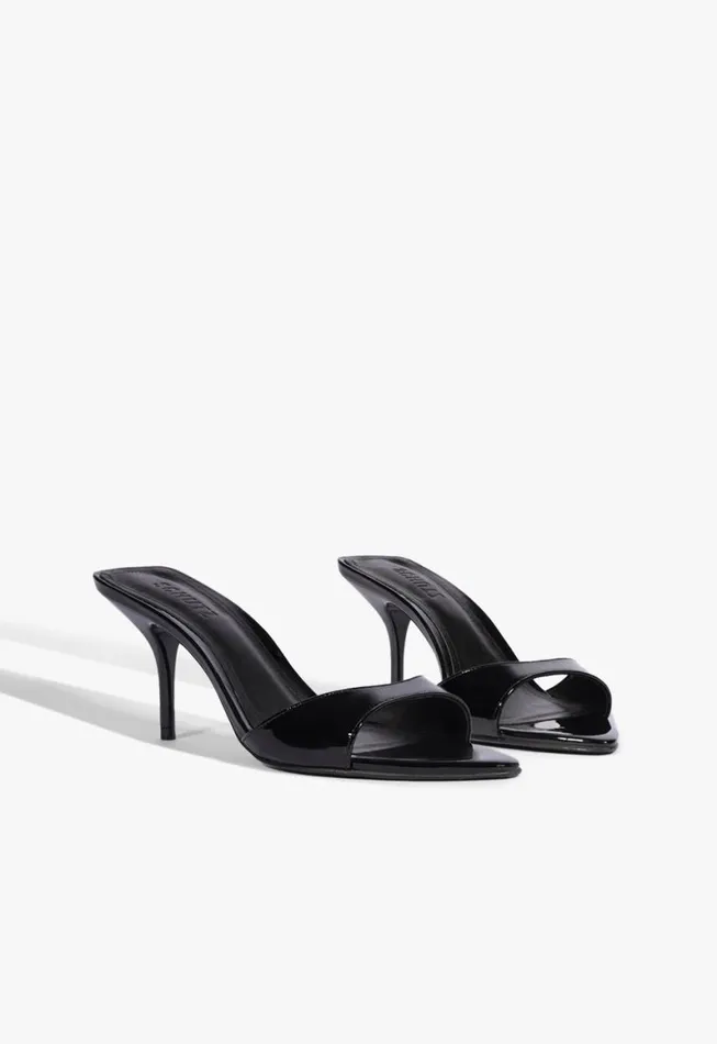 Schutz Shoes Mules Elodie Patent Leather Sandal Black 8211 Women