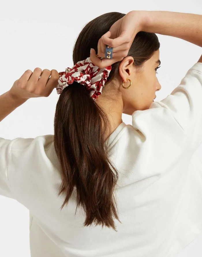 Scrunchie Dragonflower Mini Red Women La Double J Hair Accessories