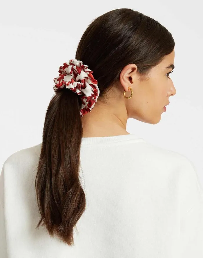 Scrunchie Dragonflower Mini Red Women La Double J Hair Accessories Scrunchie Dragonflower Mini Red Women La Double J Hair Accessories