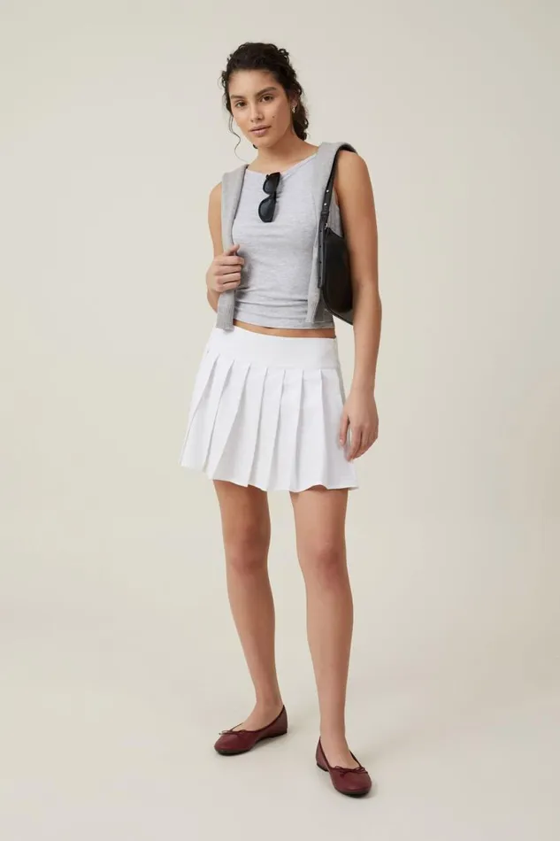 Serena Pleated Mini Skirt White Women Cotton On Skirts