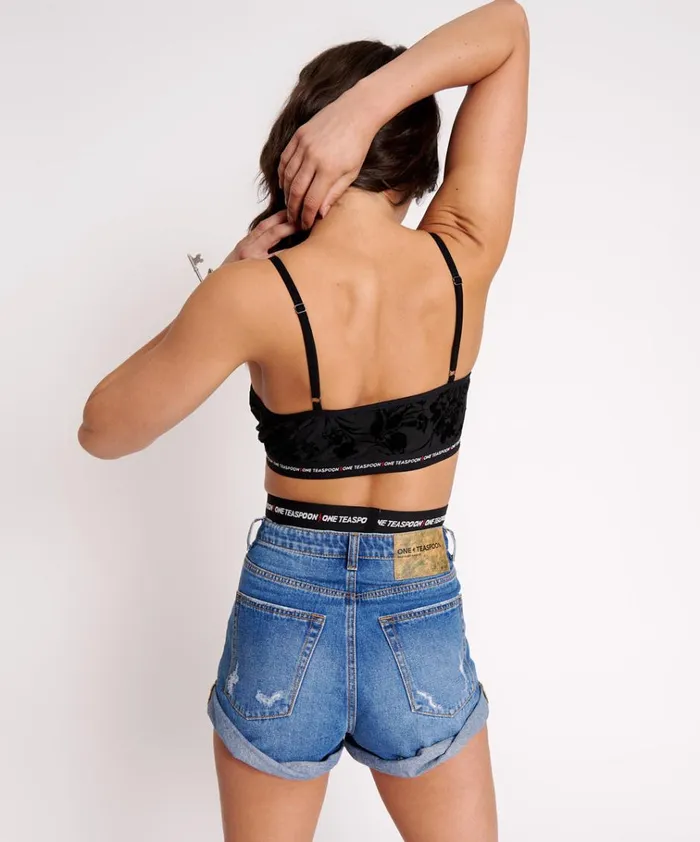 SHADOW FLOWER MESH BANDEAU BRALETTE Women One Teaspoon Intimates