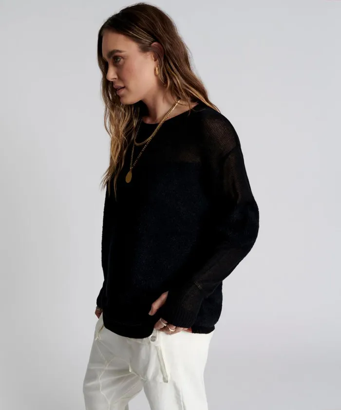 SHATTERED CREW KNIT SWEATER BLACK Women One Teaspoon Knitwear SHATTERED CREW KNIT SWEATER BLACK Women One Teaspoon Knitwear