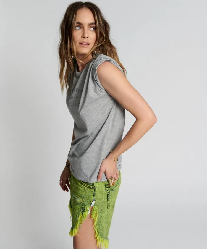 SHE IS RARE BURNOUT CREW TEE Women One Teaspoon Graphic Tees