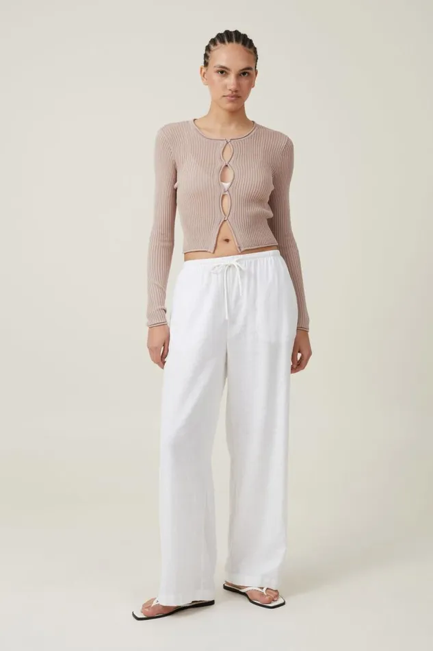 Sheer Rib Peekaboo Cardigan Shell Women Cotton On Sweaters and Cardigans