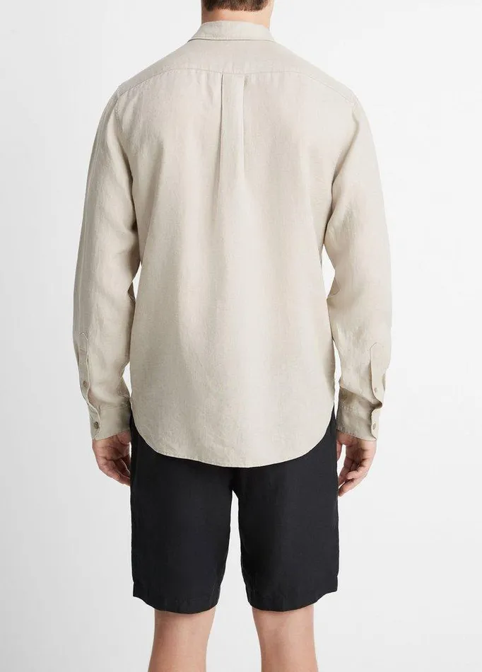 Shirts Men Vince Linen LongSleeve Shirt Pumice Rock Shirts Men Vince Linen LongSleeve Shirt Pumice Rock